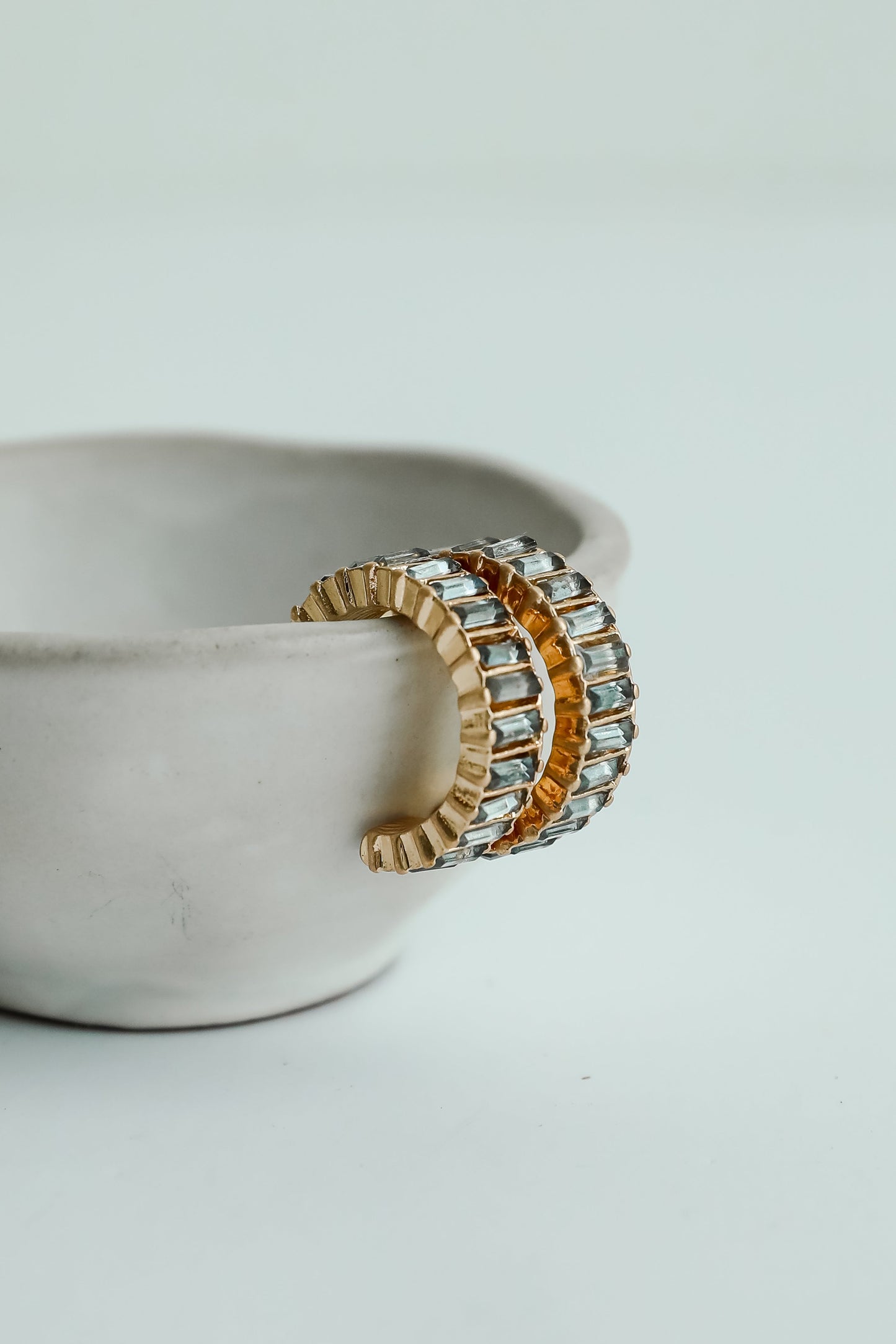 Presley Gold Gemstone Hoop Earrings