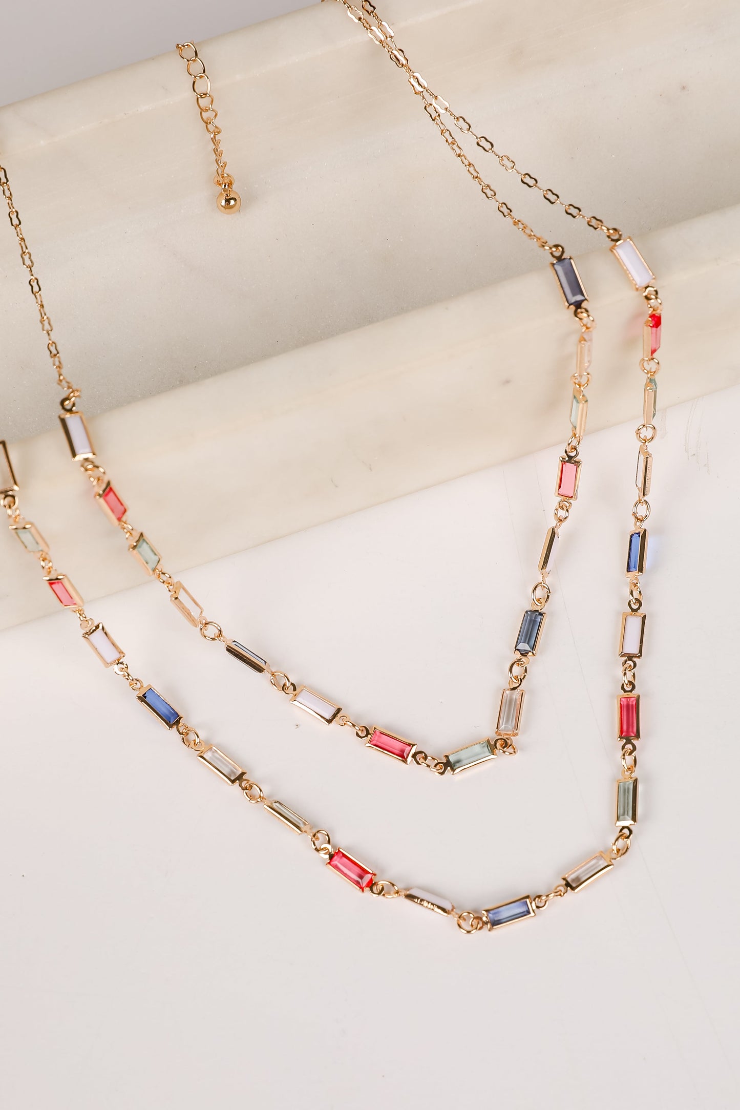 Diana Gold Gemstone Layered Necklace