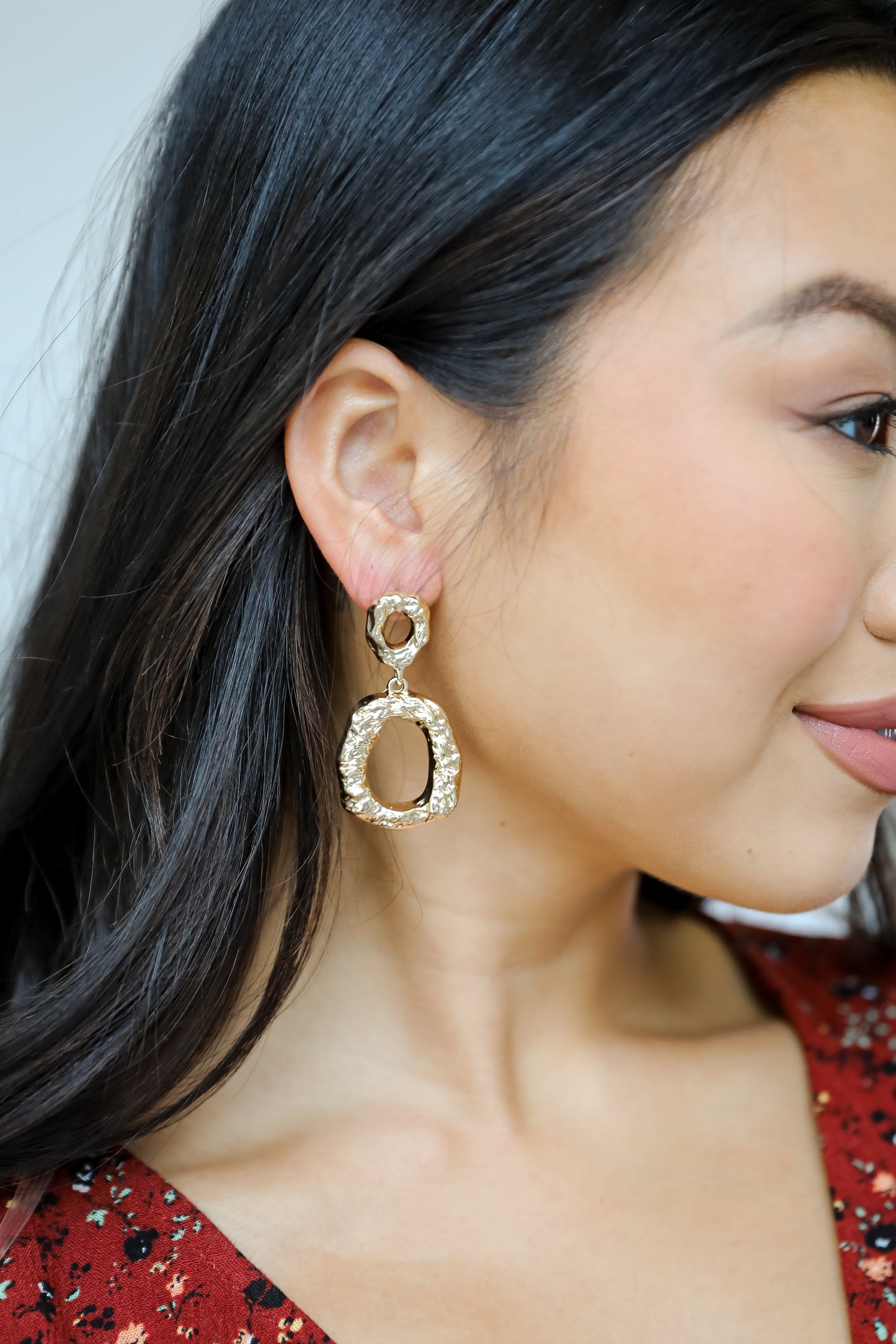 FINAL SALE - Wren Gold Hammered Drop Earrings