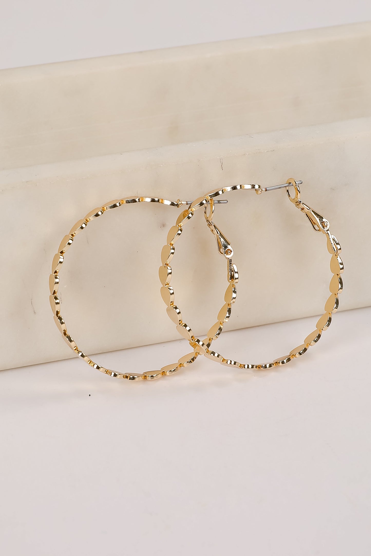 Ashley Gold Heart Hoop Earrings