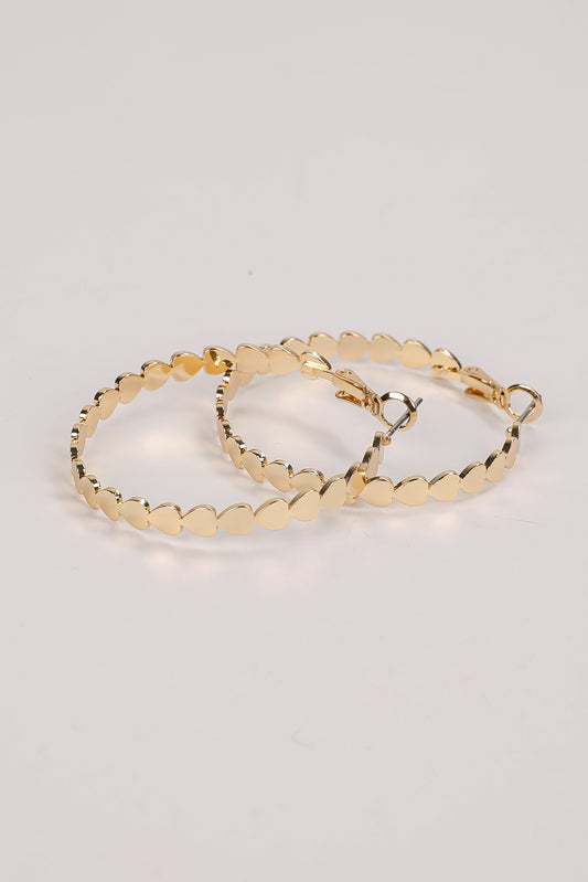 Ashley Gold Heart Hoop Earrings