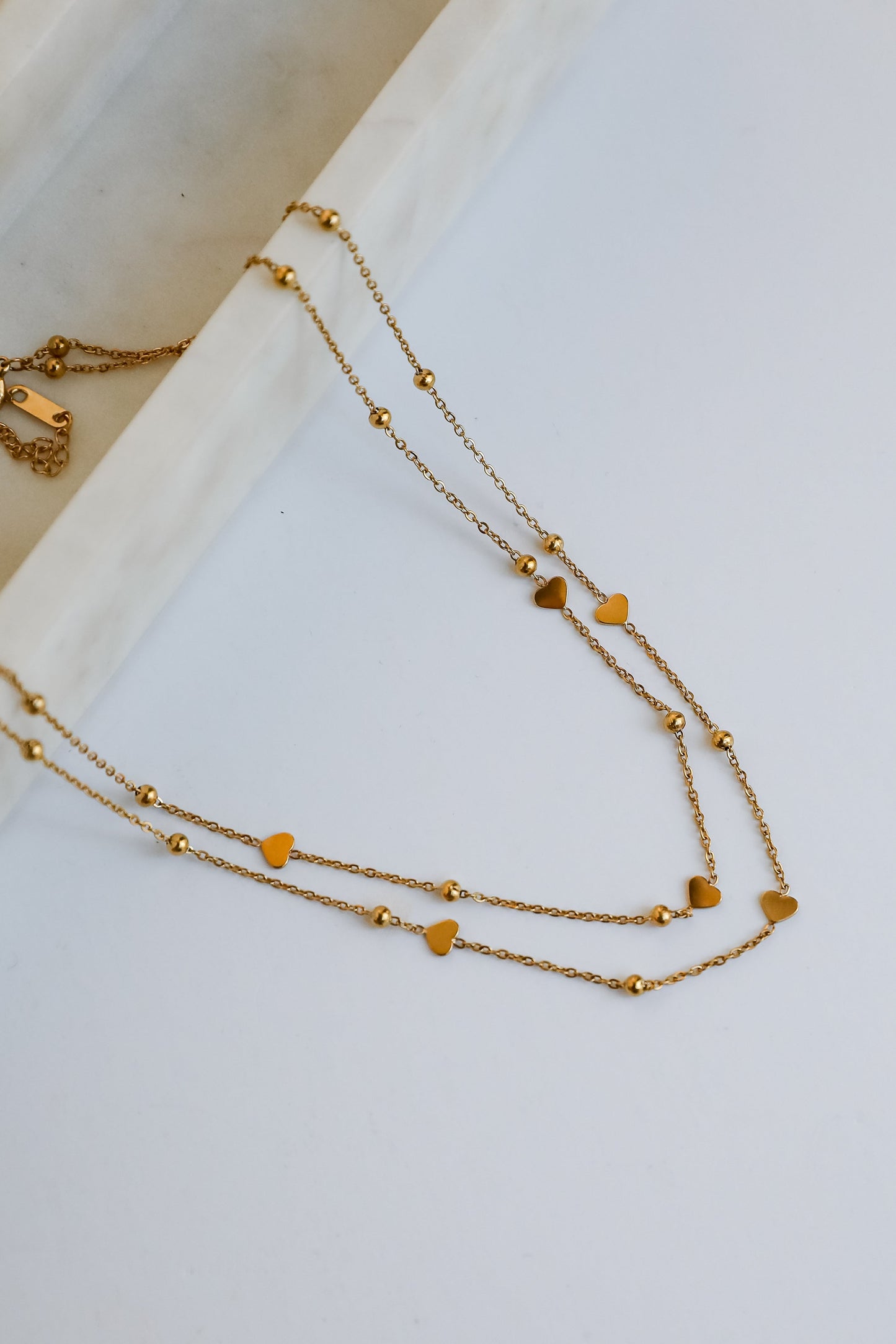 Rosie Gold Heart Charm Layered Necklace