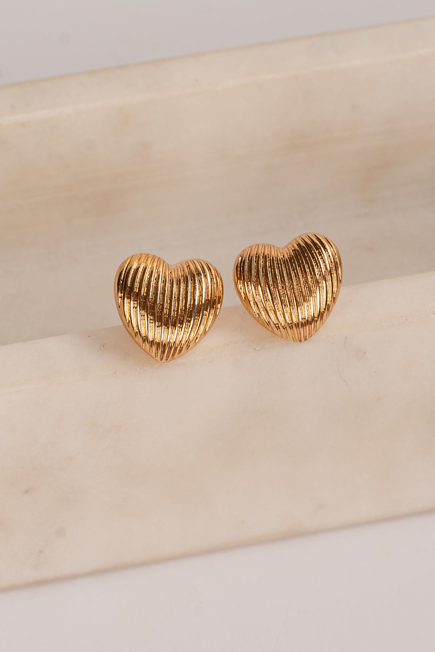 Camryn Gold Heart Stud Earrings