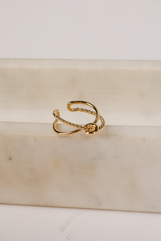 Lucy Gold Knot Double Ring