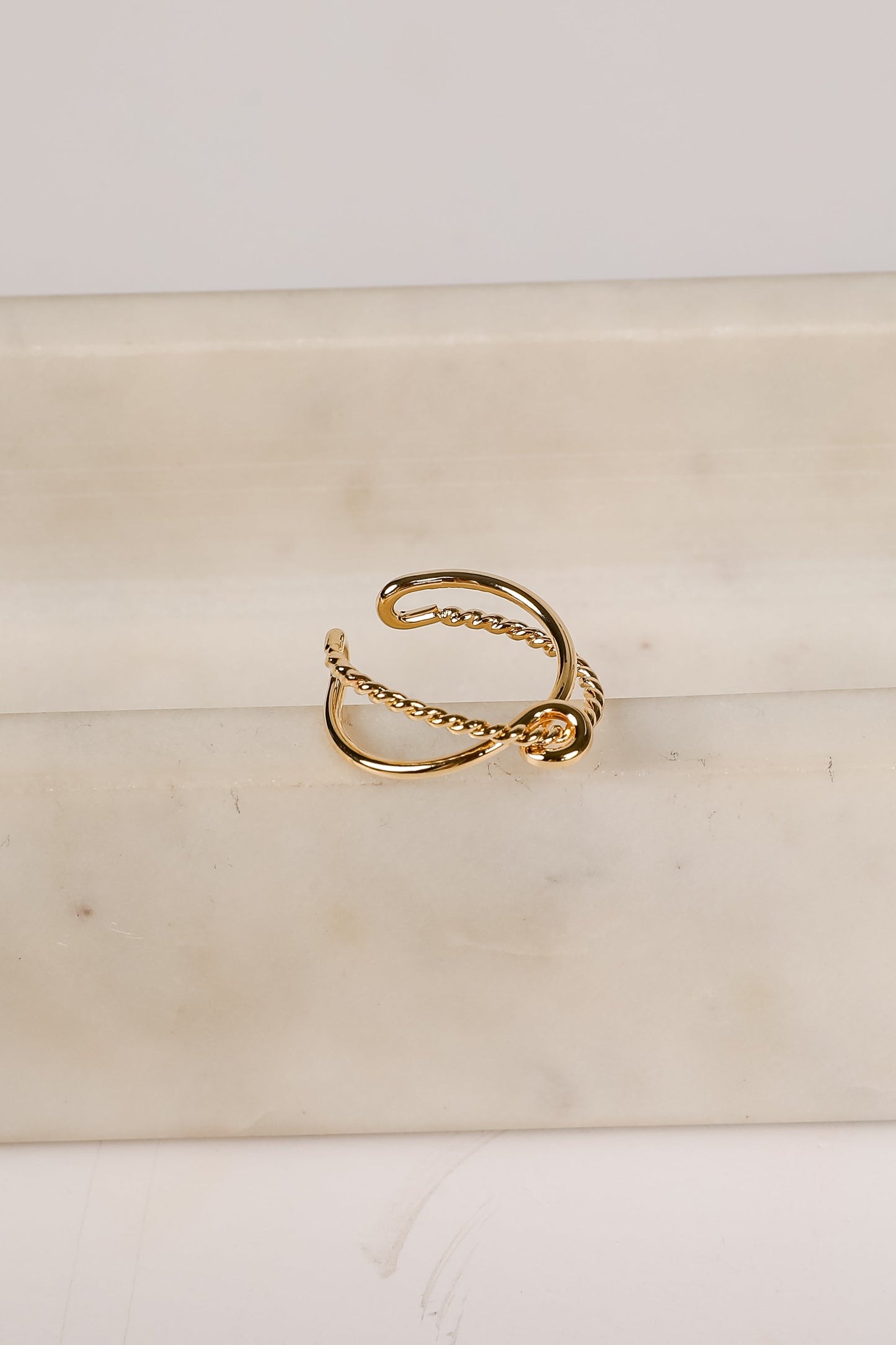 Lucy Gold Knot Double Ring
