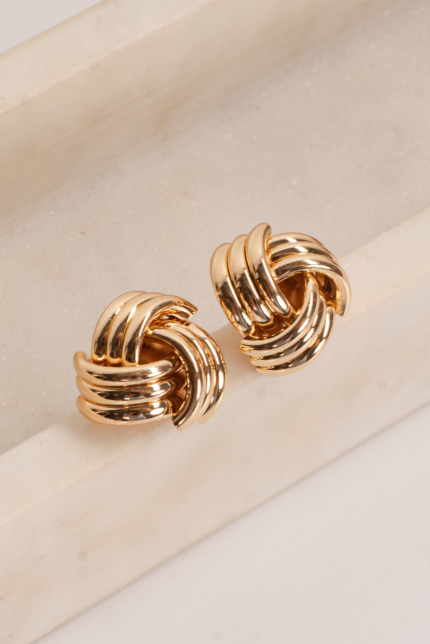 Reagan Gold Knot Stud Earrings
