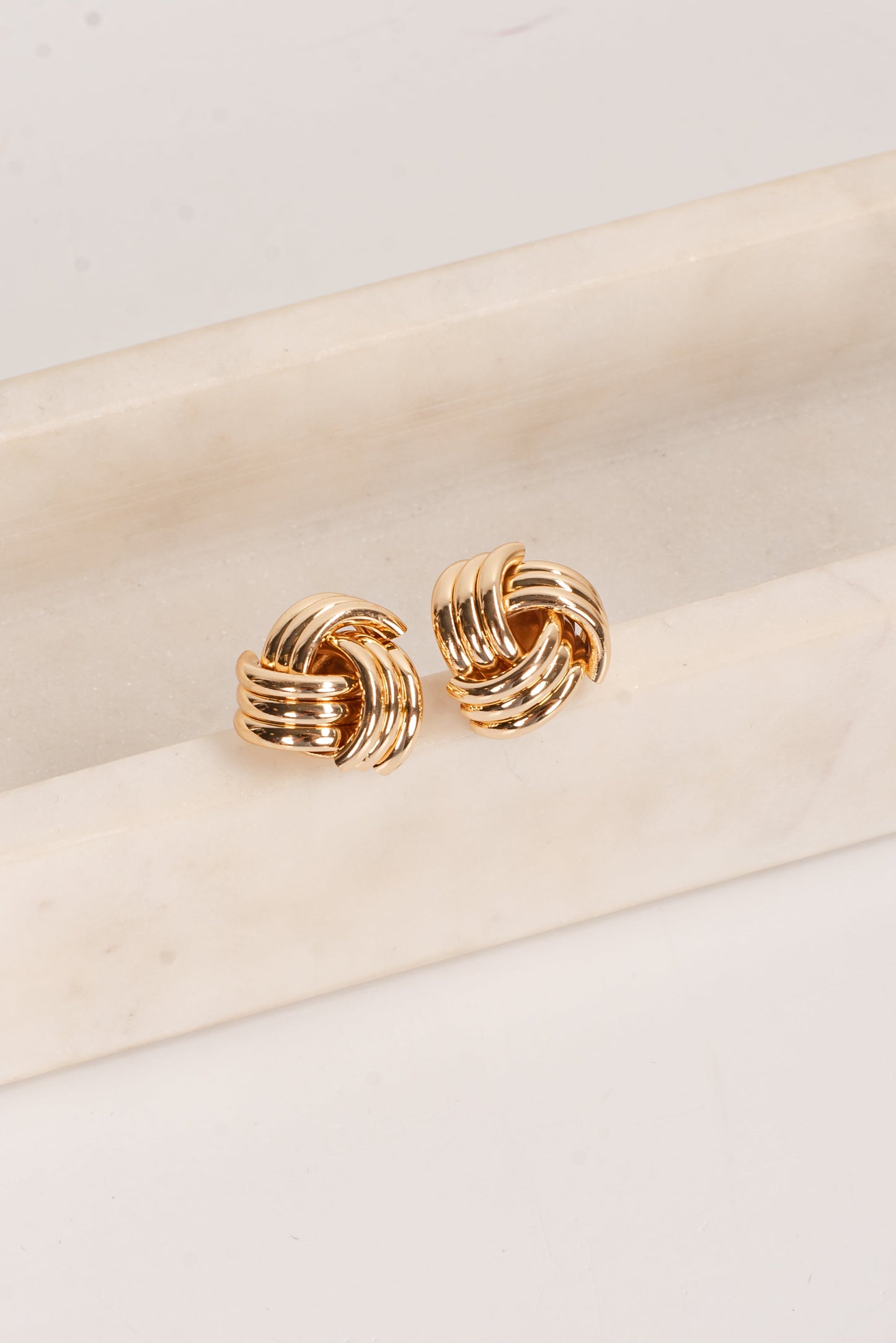 Reagan Gold Knot Stud Earrings