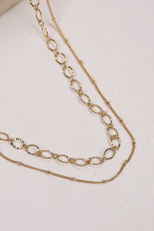 Lindsey Gold Layered Chain Necklace
