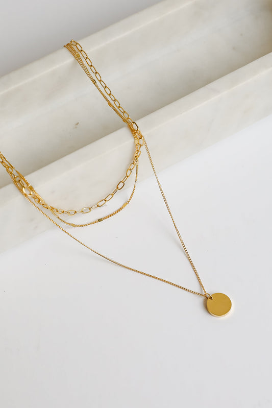 FINAL SALE - Ruby Gold Layered Chain Necklace