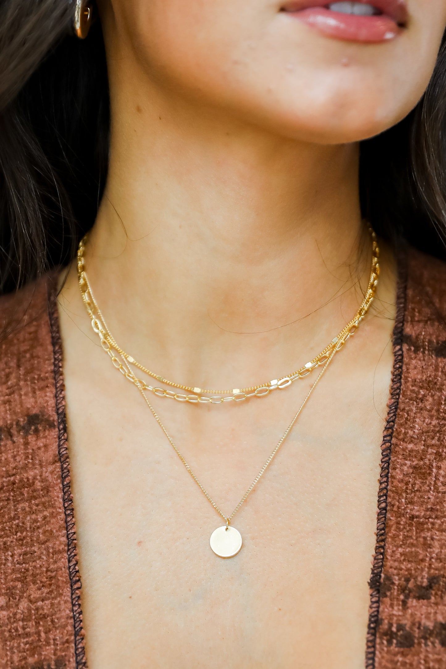 FINAL SALE - Ruby Gold Layered Chain Necklace
