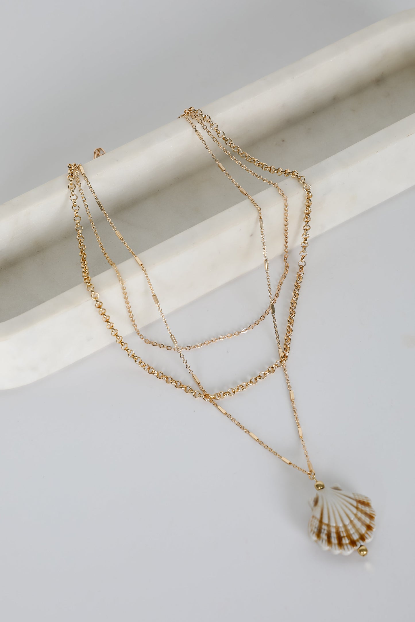 Marina Gold Layered Seashell Charm Necklace