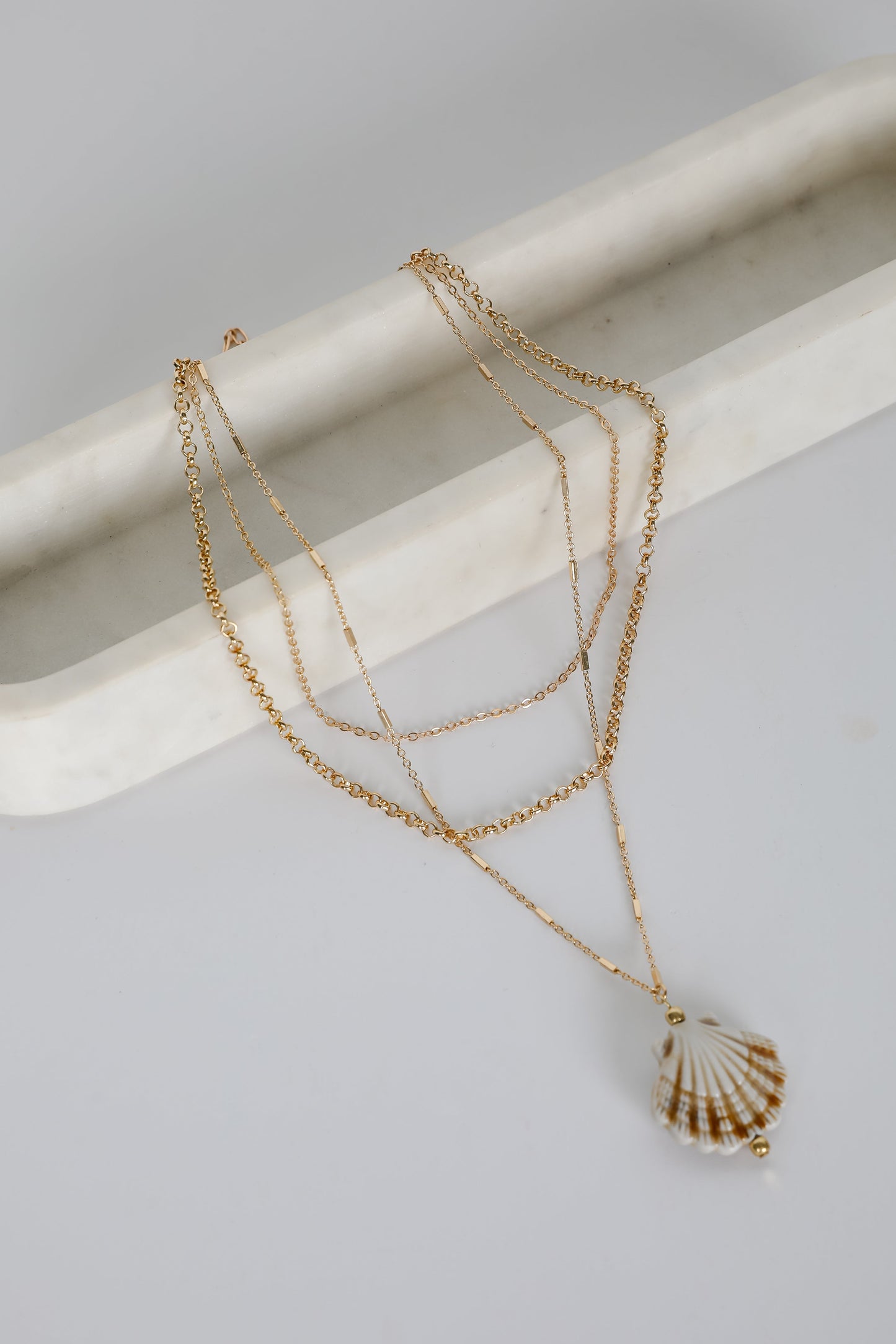 Marina Gold Layered Seashell Charm Necklace