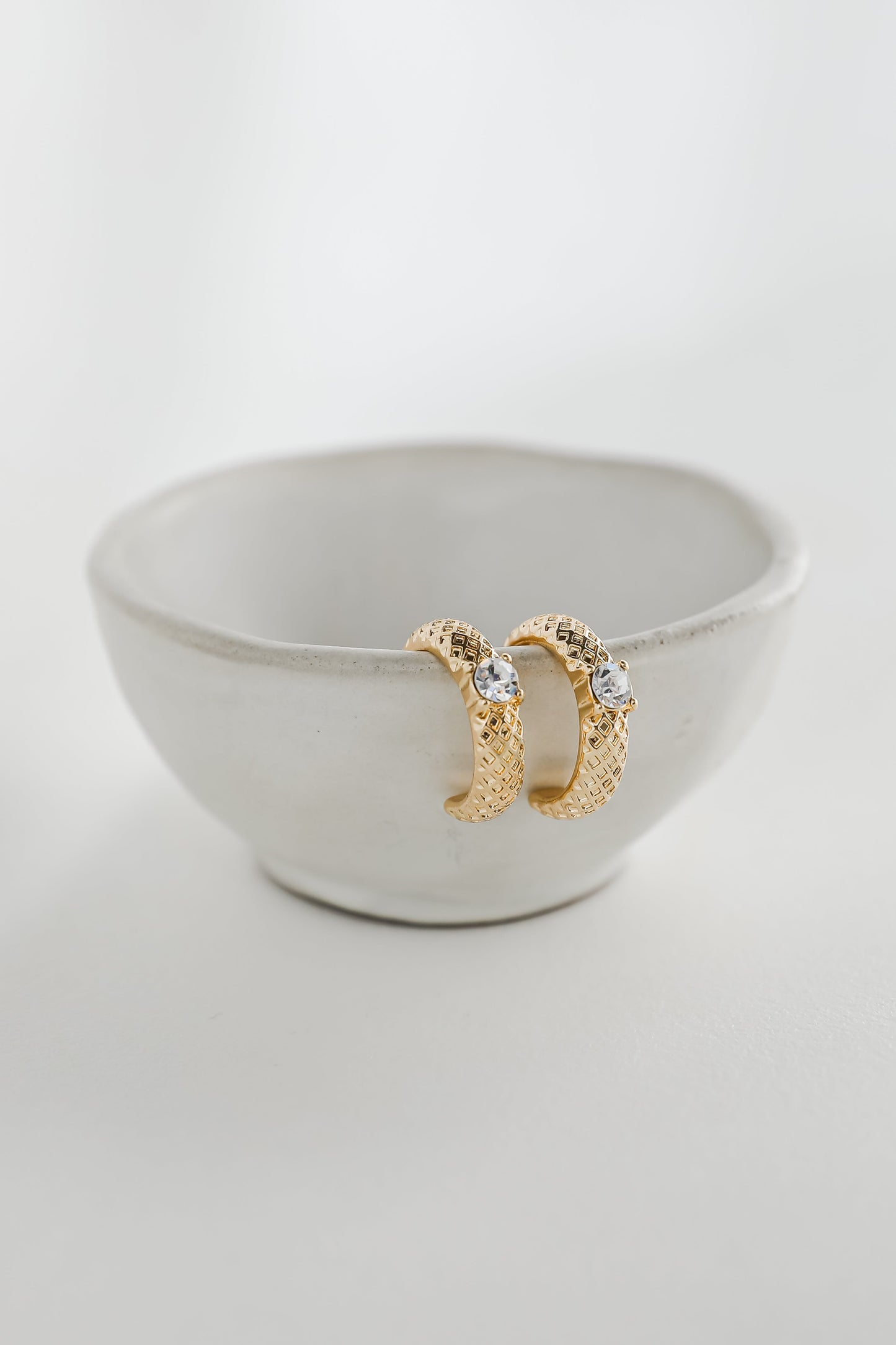 Maria Gold Rhinestone Hoop Earrings