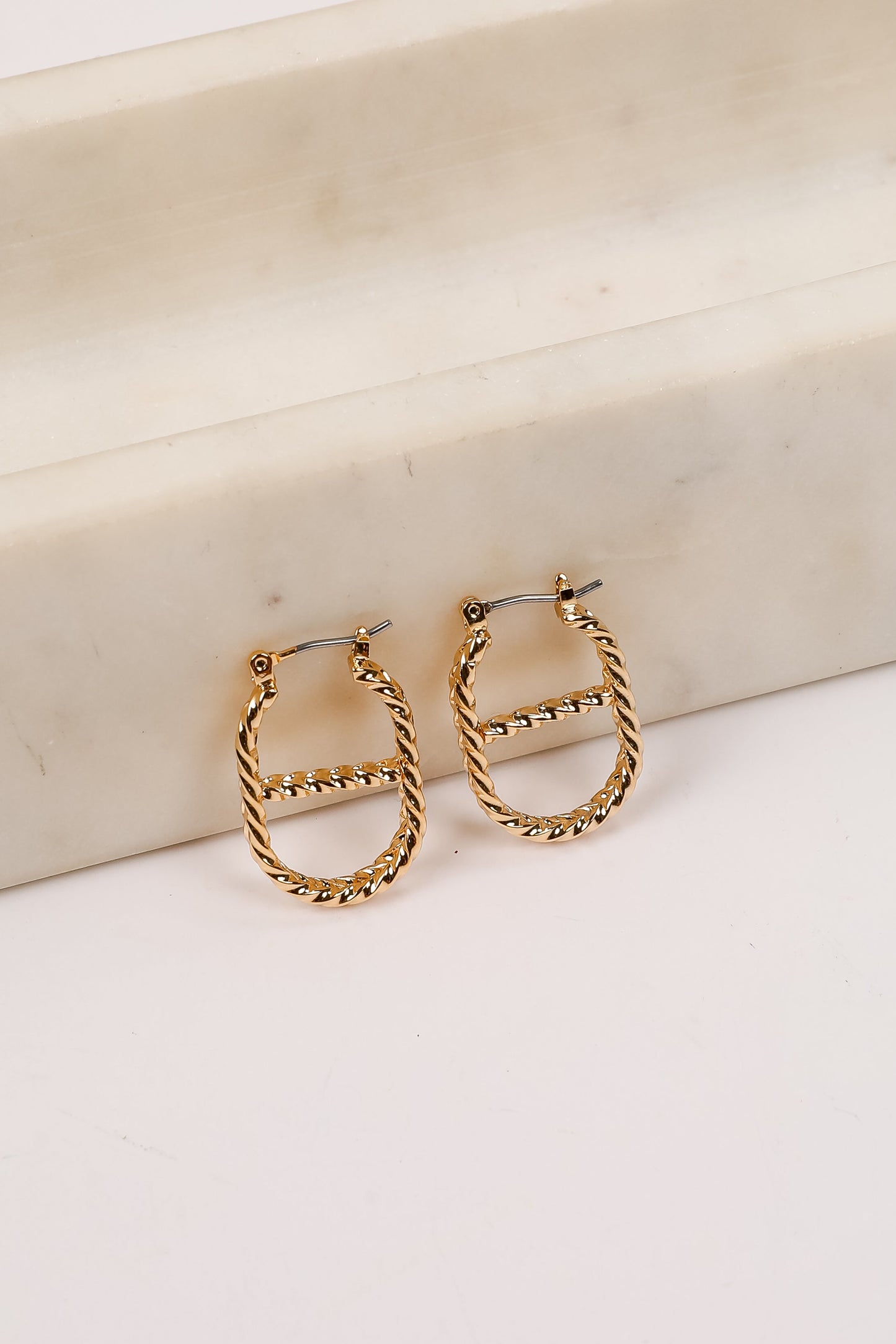 Charlie Gold Oval Hoop Earrings
