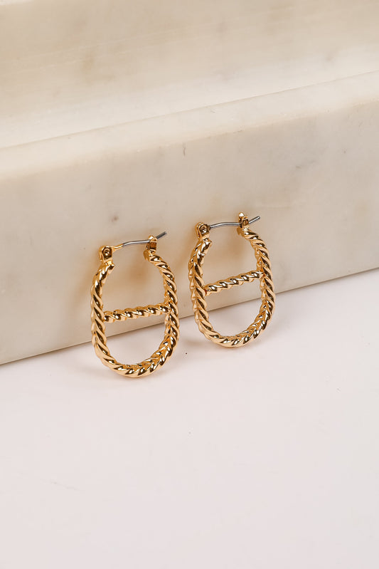 Charlie Gold Oval Hoop Earrings