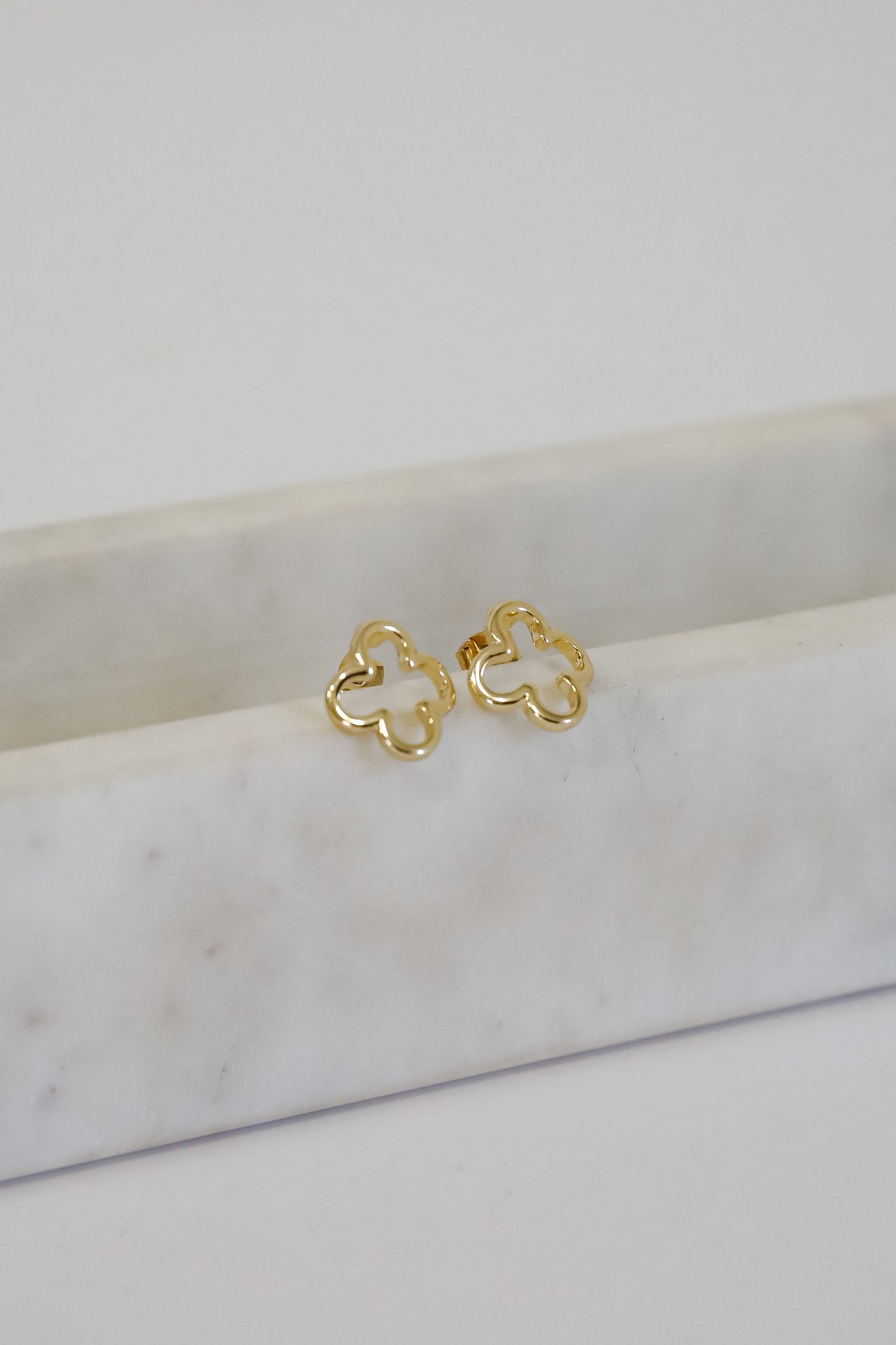 Rachel Gold Quatrefoil Stud Earrings