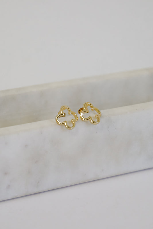 Rachel Gold Quatrefoil Stud Earrings