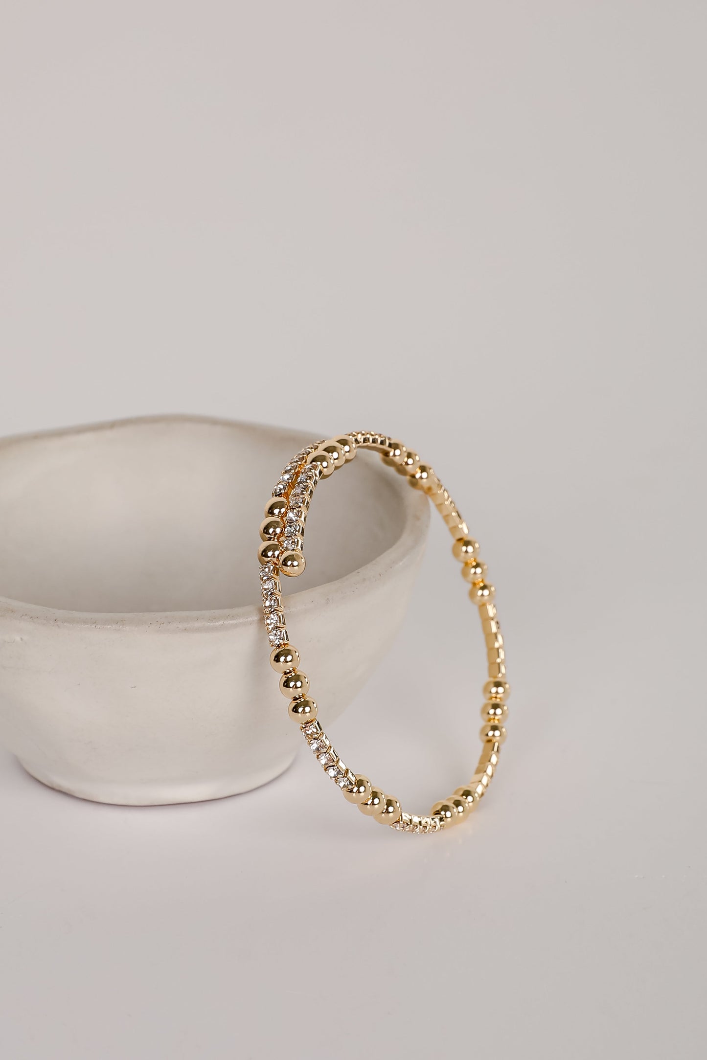 Joanna Gold Beaded Rhinestone Cuff Bracelet