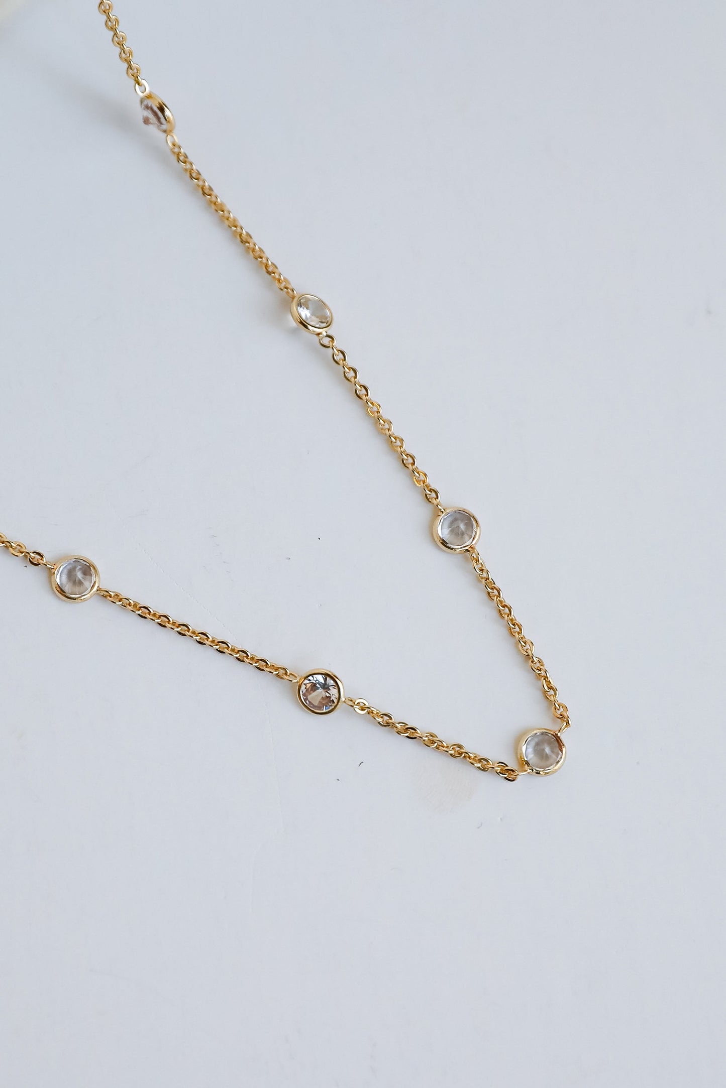 FINAL SALE - Claire Gold Rhinestone Charm Necklace