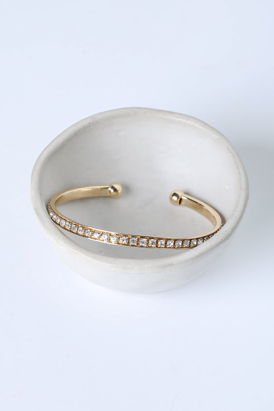 Lizzie Gold Rhinestone Cuff Bracelet