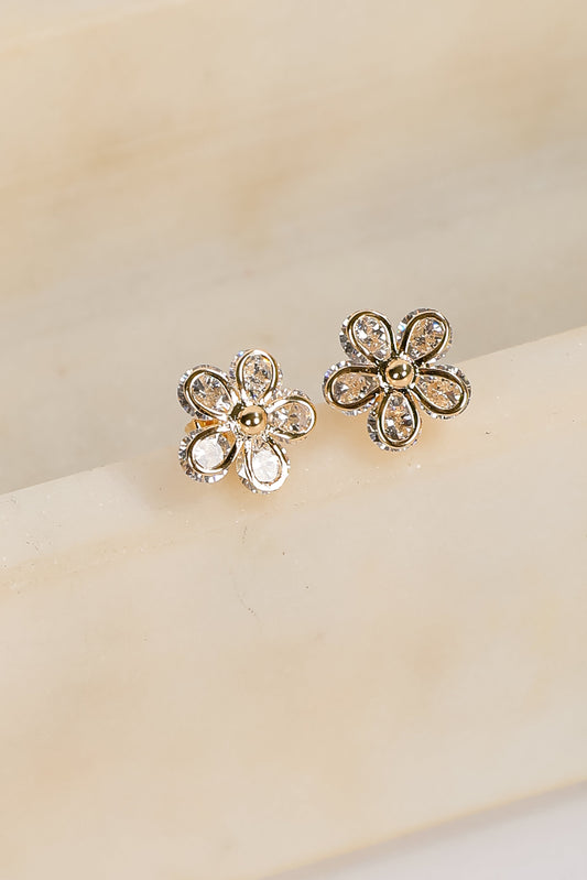 Avery Gold Flower Stud Earrings