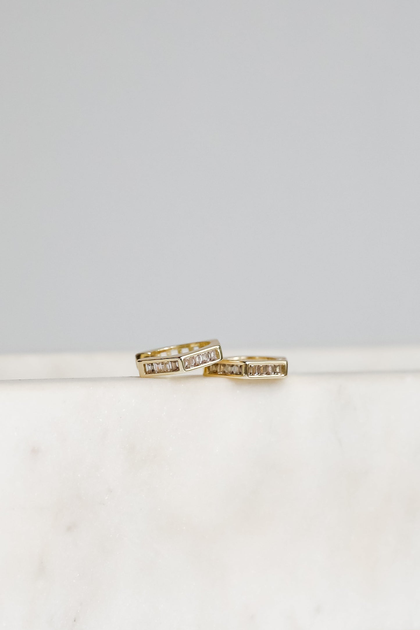 FINAL SALE - Ava Gold Rhinestone Geometric Mini Hoop Earrings