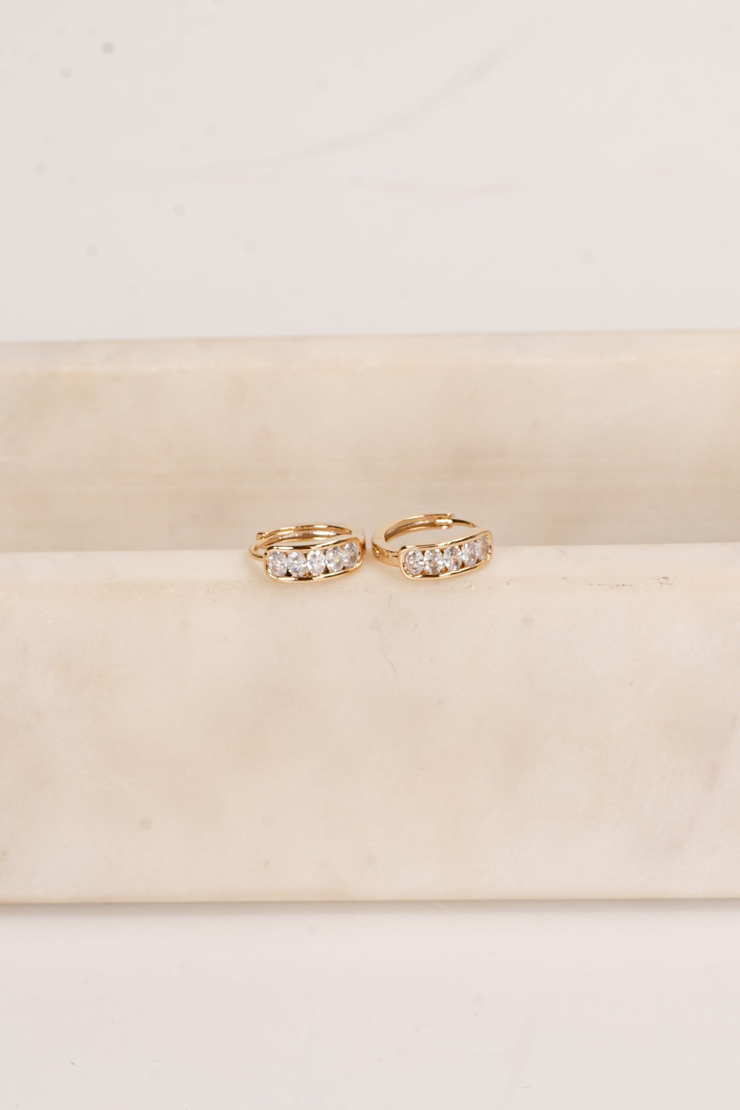 Joanna Gold Rhinestone Mini Hoop Earrings