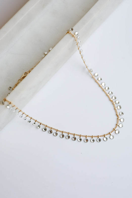 FINAL SALE - Riley Gold Rhinestone Chain Necklace