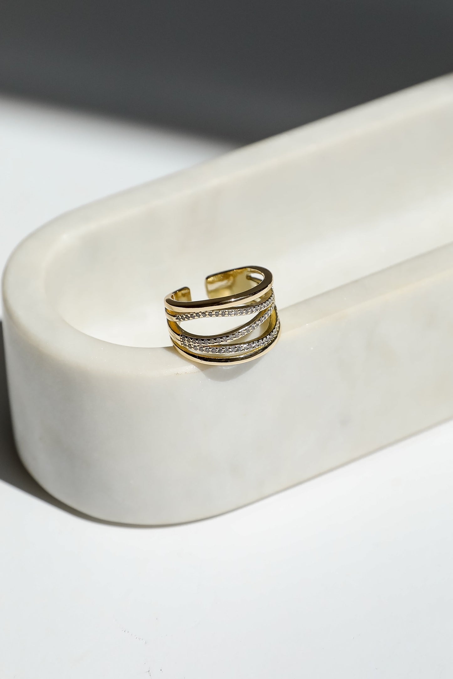 Kelsey Gold Rhinestone Ring