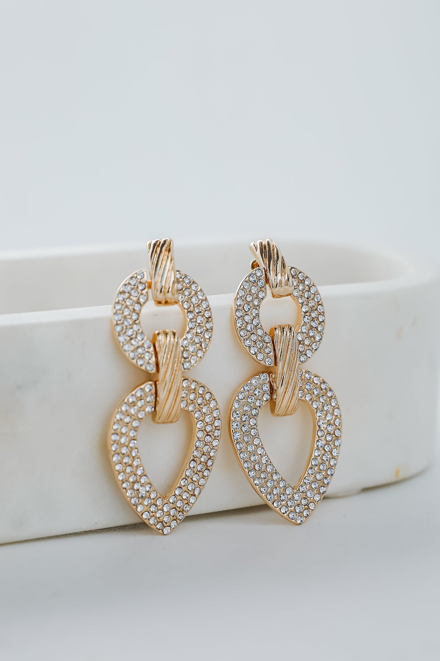 Quinn Gold Rhinestone Statement Earrings