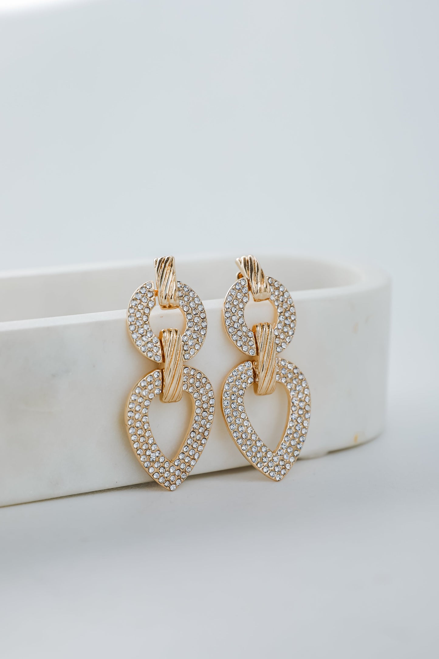 Quinn Gold Rhinestone Statement Earrings