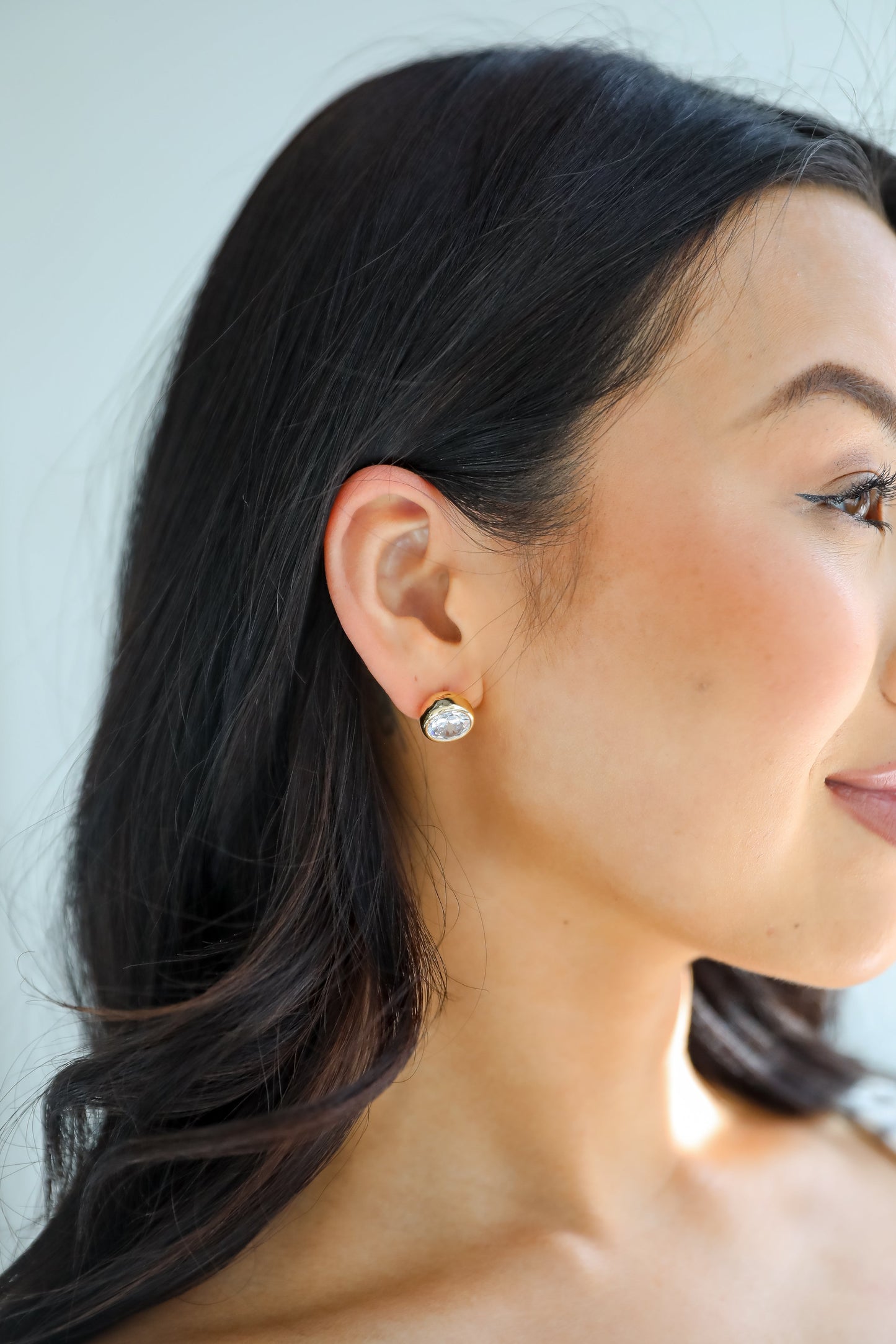 Miranda Gold Rhinestone Stud Earrings