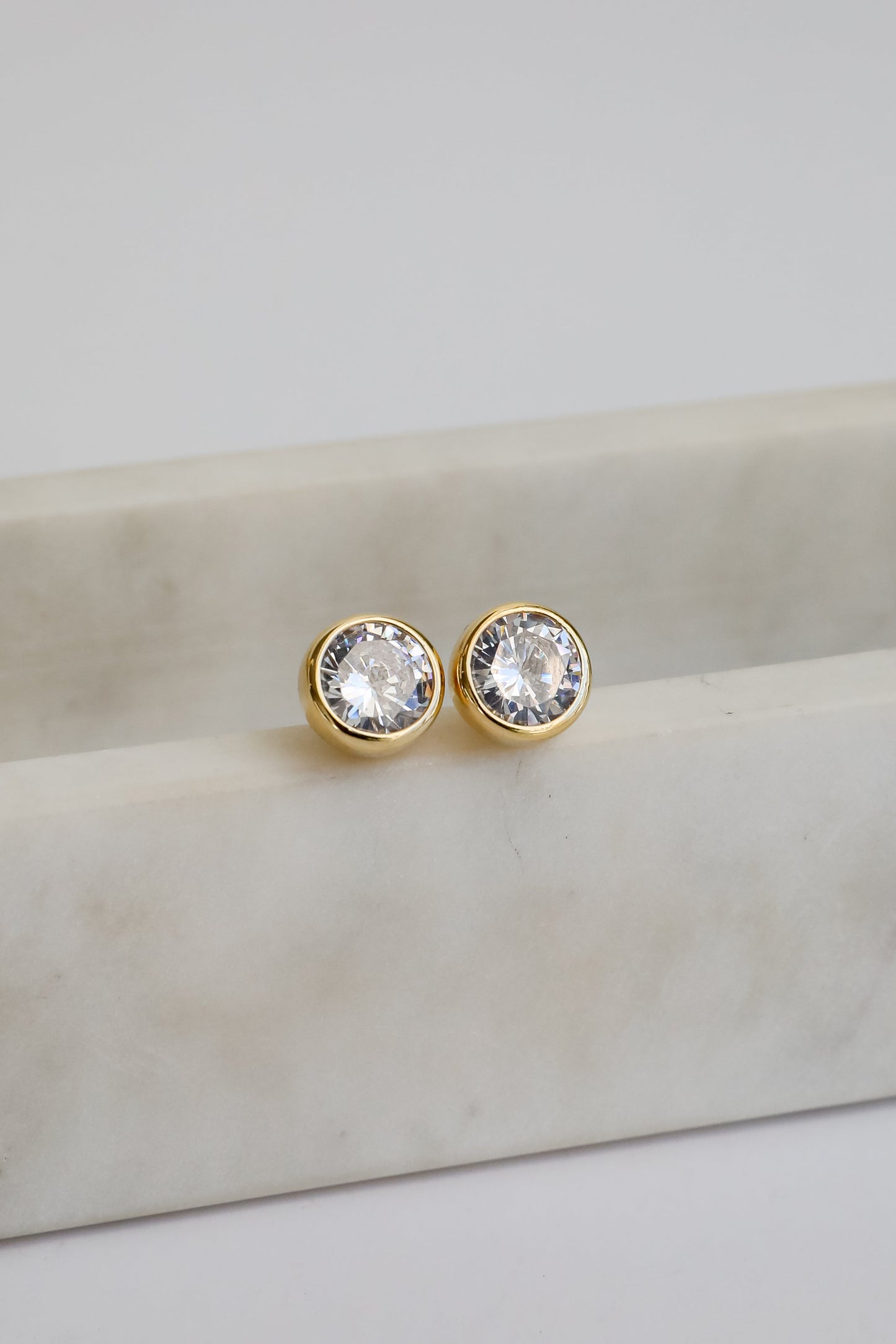 Miranda Gold Rhinestone Stud Earrings