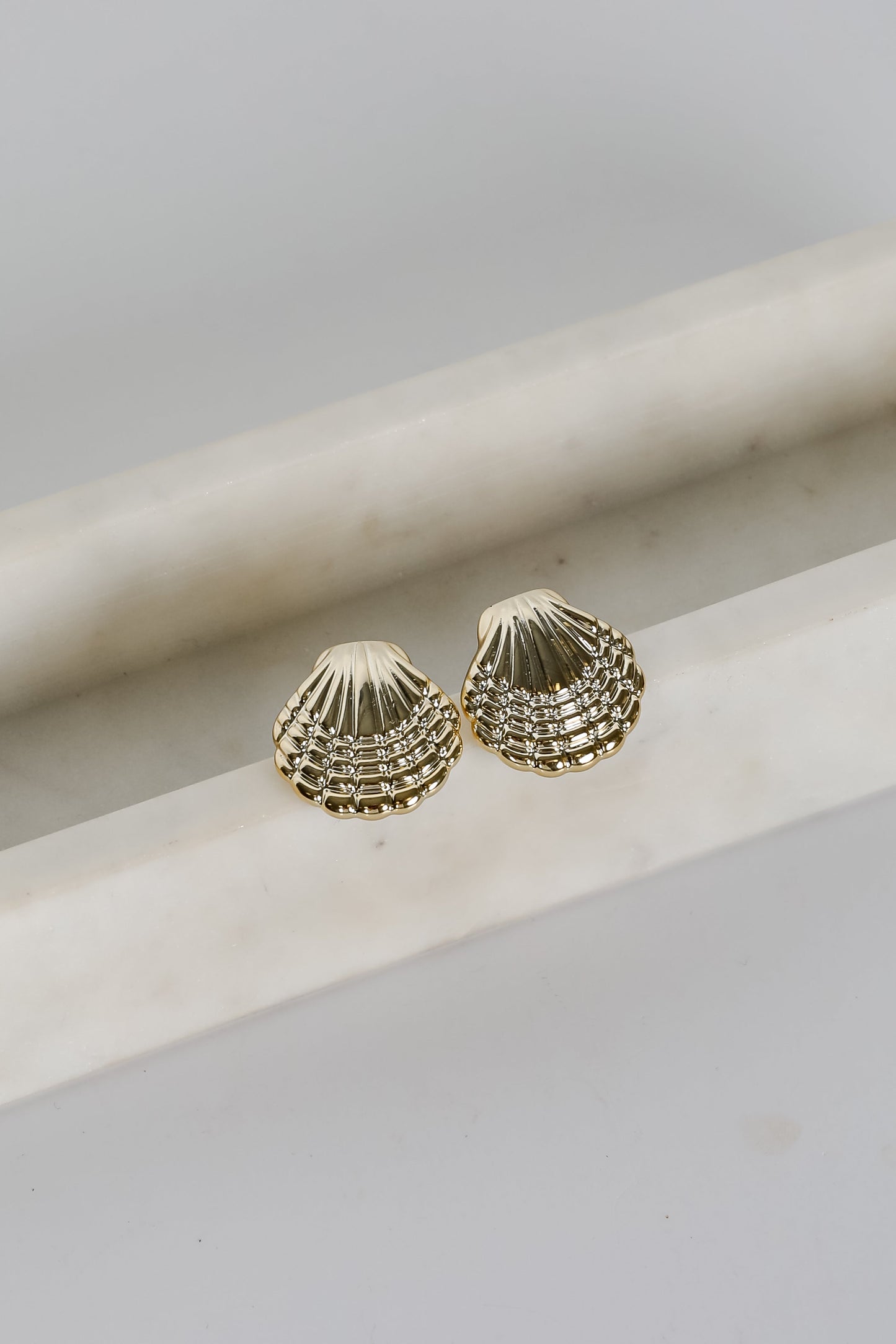 FINAL SALE - Meredith Gold Seashell Stud Earrings