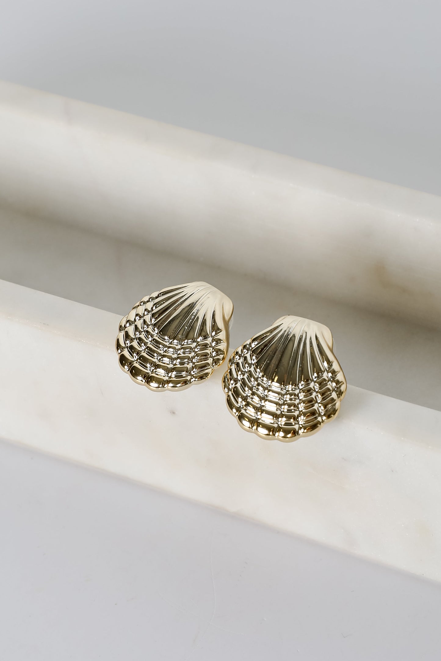 FINAL SALE - Meredith Gold Seashell Stud Earrings