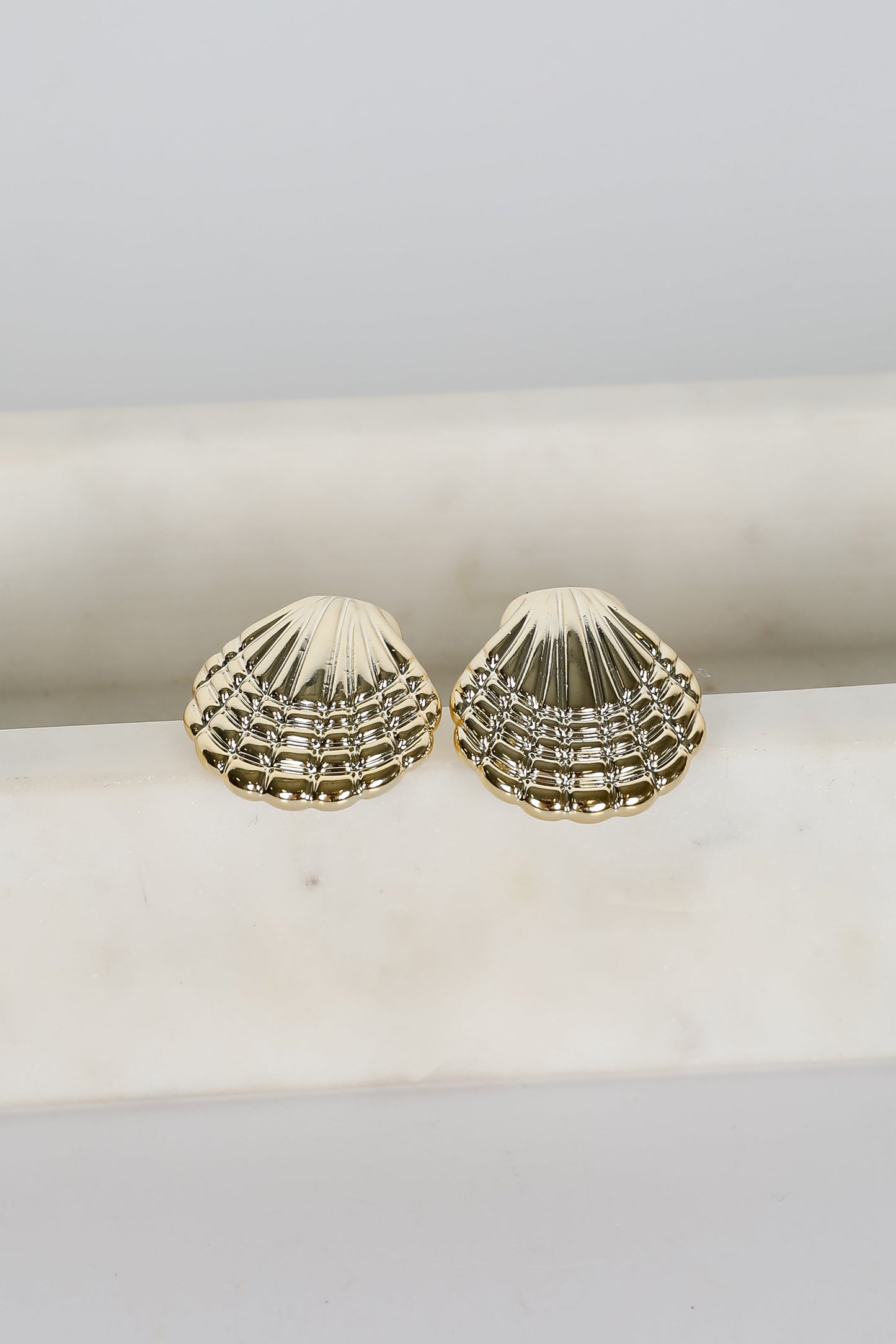 FINAL SALE - Meredith Gold Seashell Stud Earrings