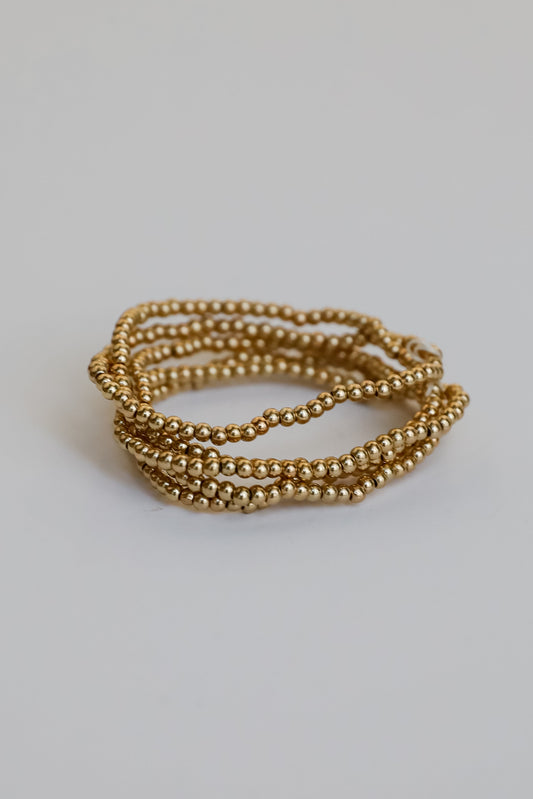 Maggie Gold Beaded Bracelet Set