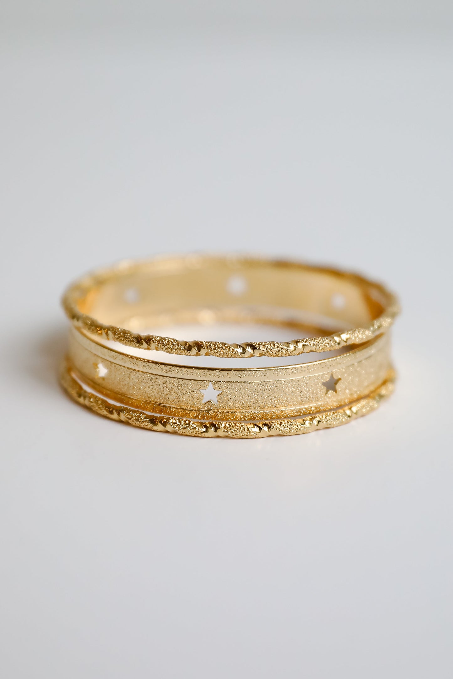 FINAL SALE - Cecelia Gold Star Bangle Set