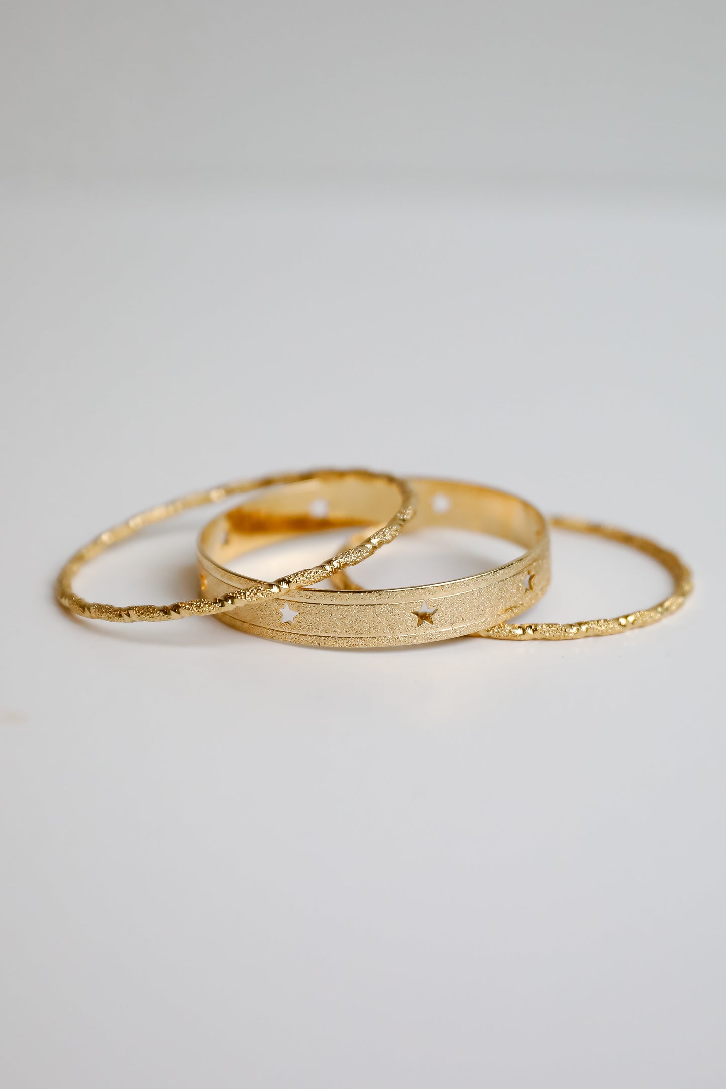 FINAL SALE - Cecelia Gold Star Bangle Set