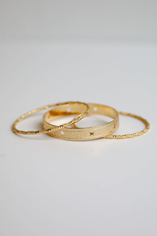 FINAL SALE - Cecelia Gold Star Bangle Set