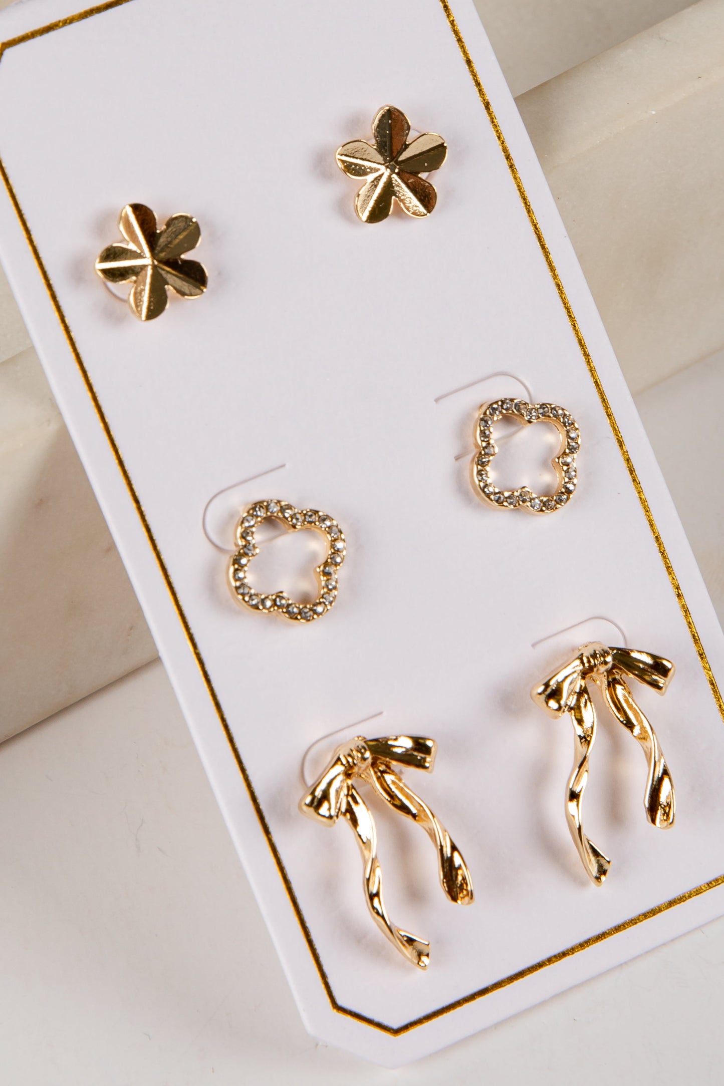 Amy Gold Stud Earring Set