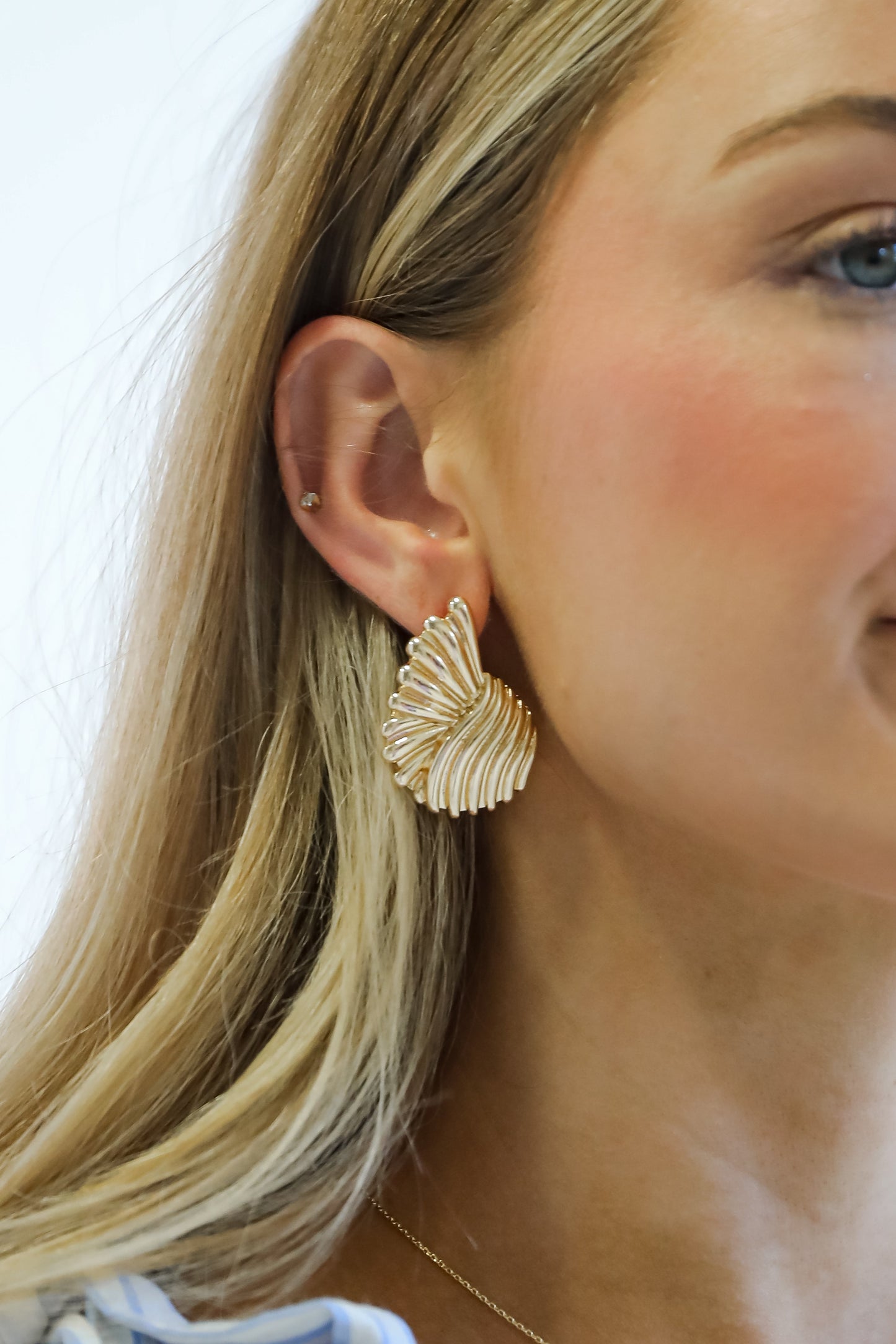 Kenzie Gold Textured Statement Earrings