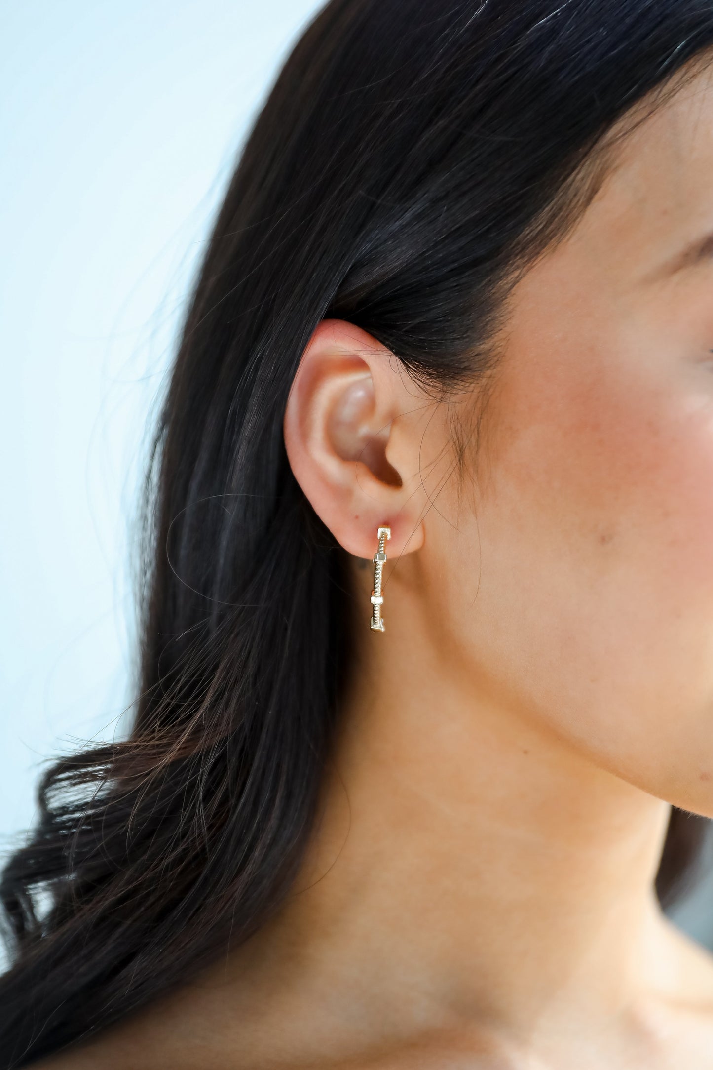 Penelope Gold Textured Hoop Earrings