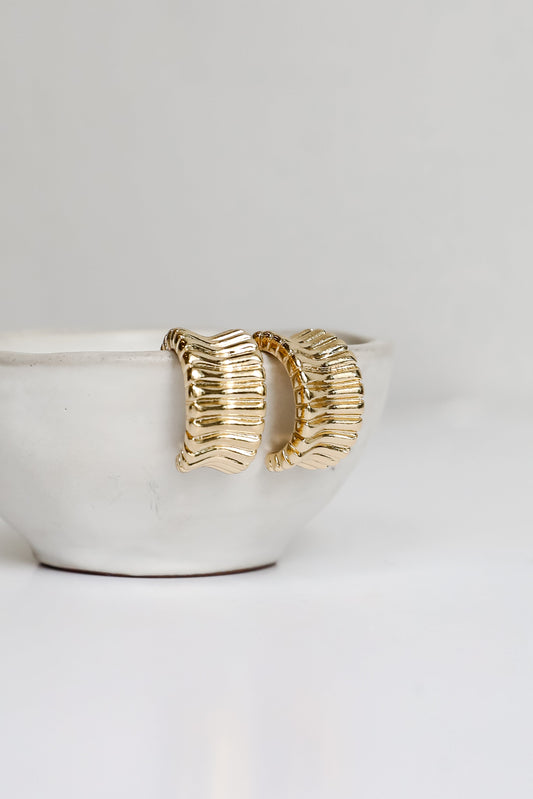 Samantha Textured Hoop Earrings