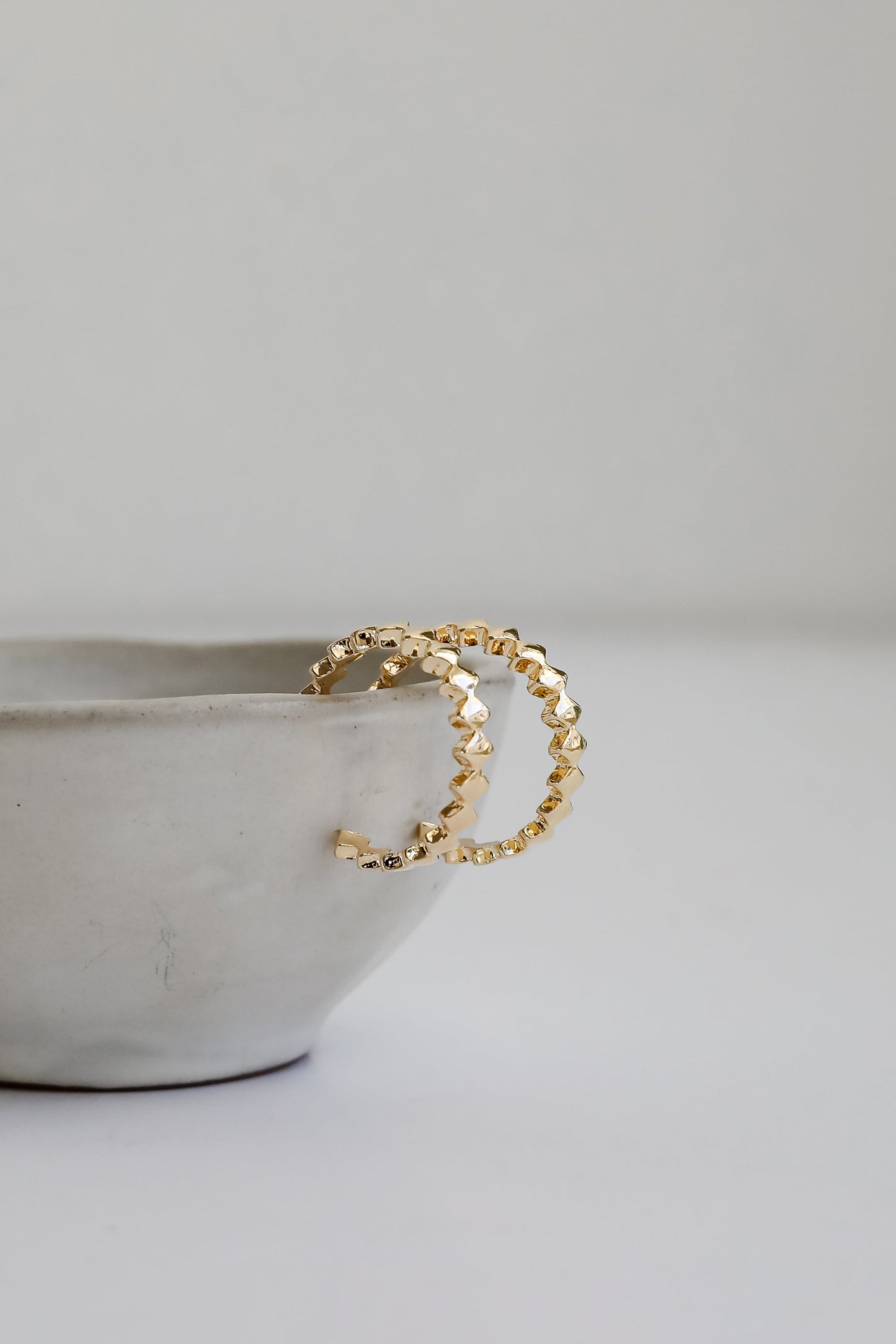 Elizabeth Gold Textured Hoop Earrings