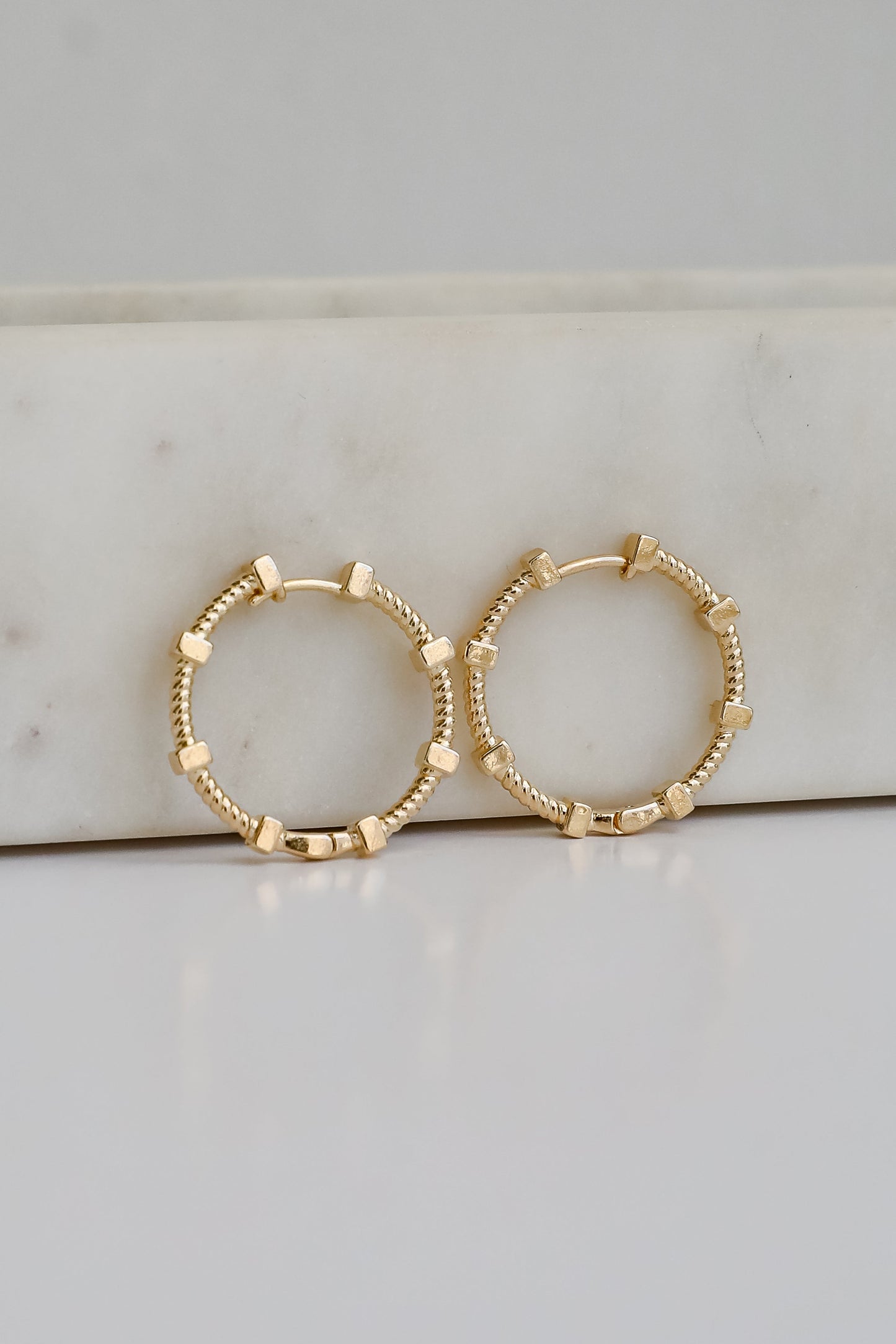 Penelope Gold Textured Hoop Earrings