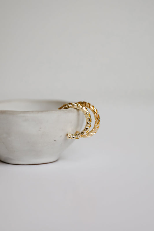 Hadley Gold Textured Hoop Earrings