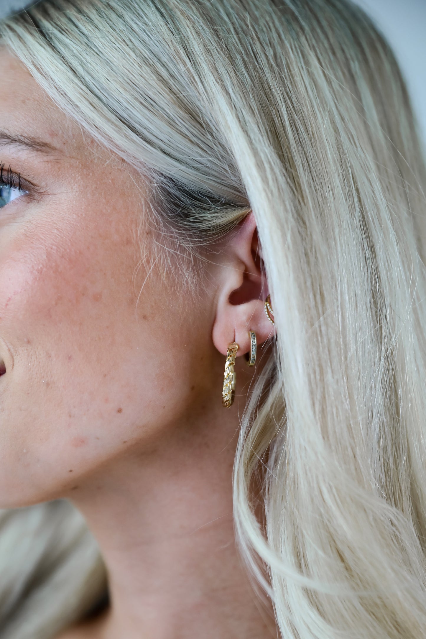 Hadley Gold Textured Hoop Earrings