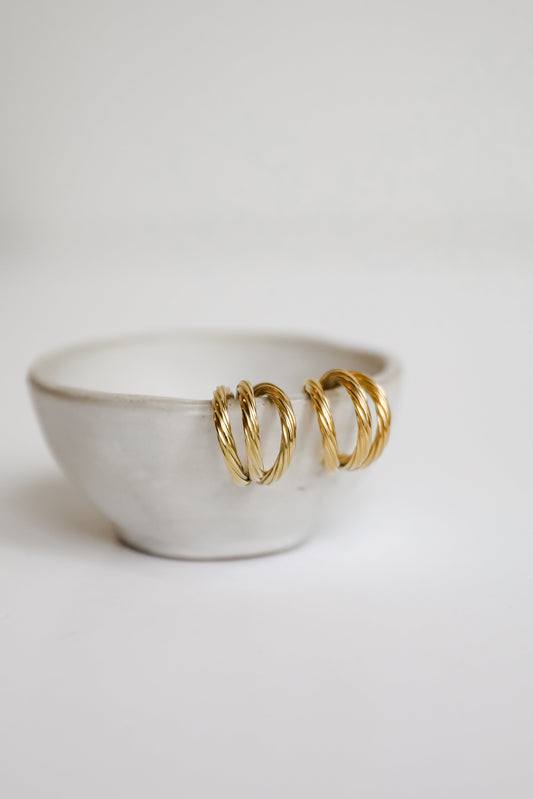 Eliza Gold Triple Hoop Earrings