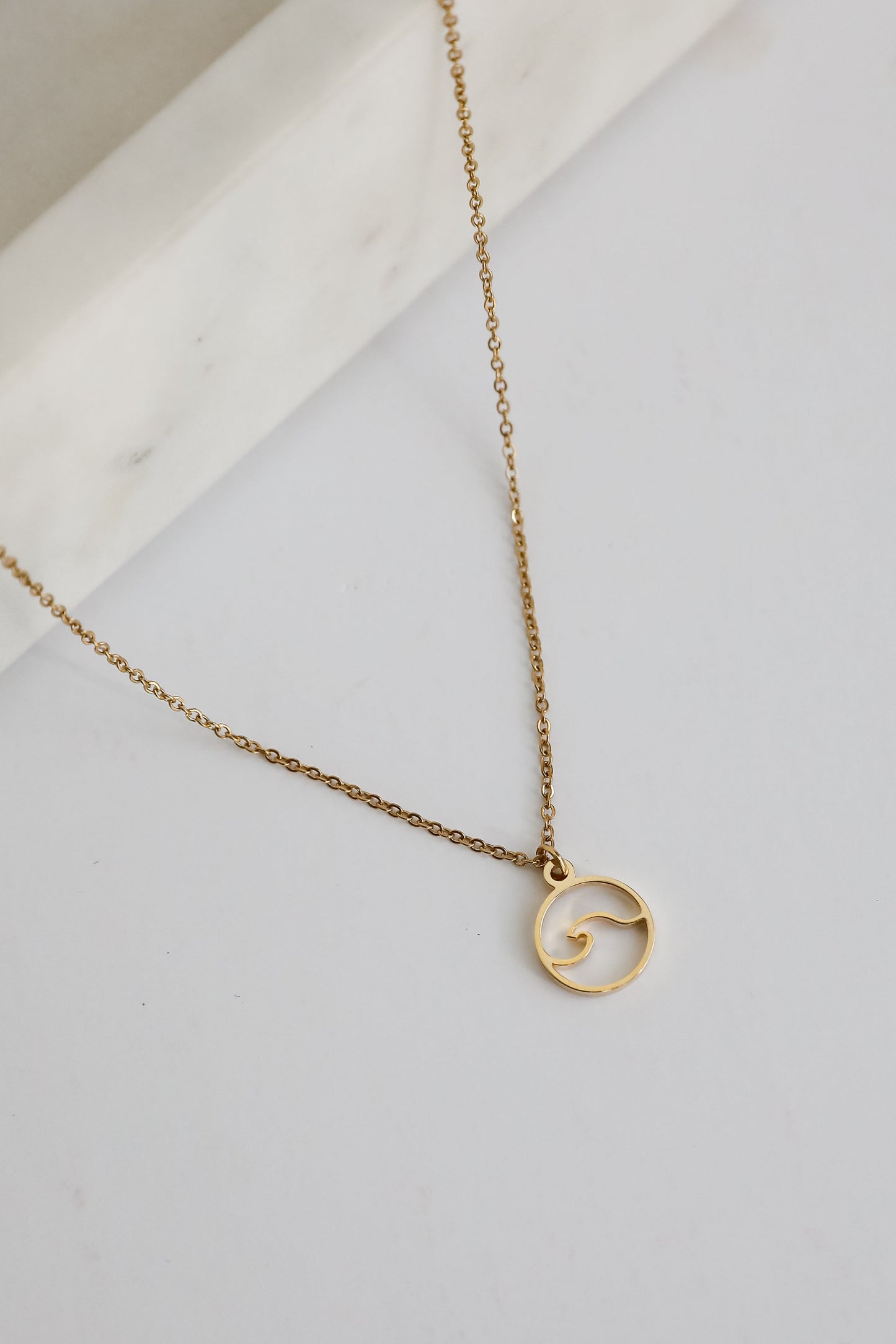 Melody Gold Wave Charm Necklace